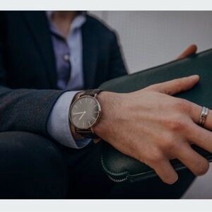 INC International Concepts Men's Black and Silver Watch